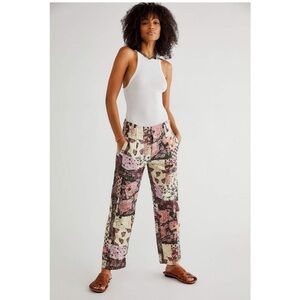 Free people NWOT roads merge button front quilt vibe pants size 4